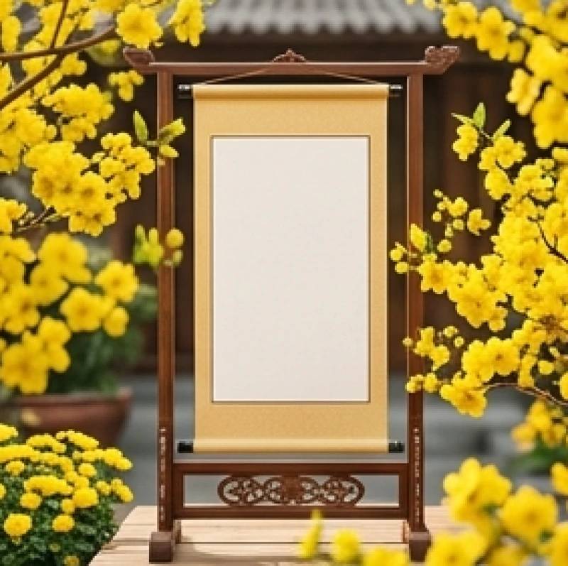 Hướng dẫn chọn ngày tốt cho tuổi Mão: Quy tắc ngũ hành, nam nữ 6 Bảng gỗ treo chữ thư pháp cùng những bông hoa mai vàng rực rỡ chào đón khai trương