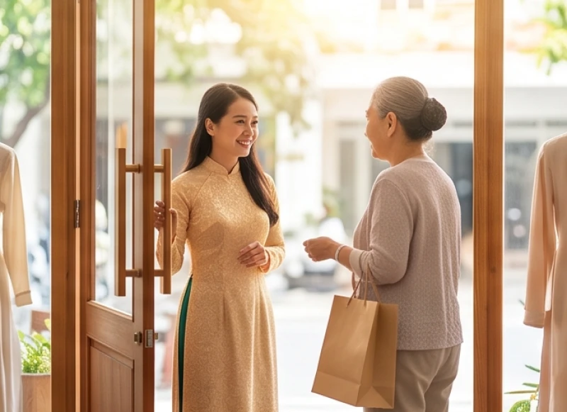 Đón vị khách đầu tiên bước qua cửa hàng trong khung giờ Thìn vượng khí