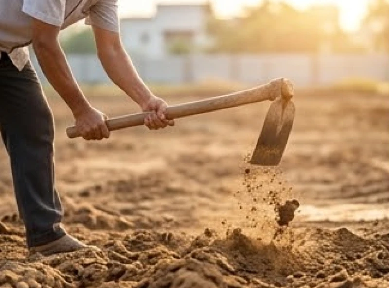 Người chủ trì thực hiện nghi thức cuốc những nhát móng đầu tiên để chính thức xin phép động thổ