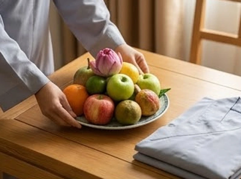 Văn khấn sám hối oan gia trái chủ: Bản chuẩn và sắm lễ tại gia 1 Người hành lễ mặc áo lam trang nghiêm chuẩn bị mâm cúng chay và nhang đèn để bắt đầu nghi thức sám hối tại nhà