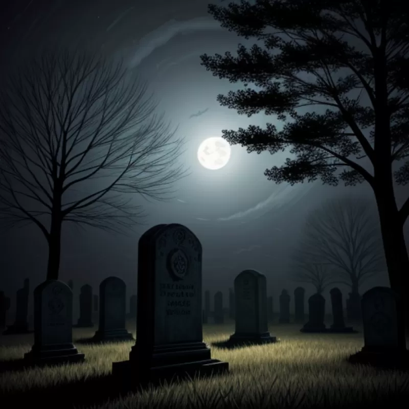 Nghĩa địa trong đêm khuya âm u