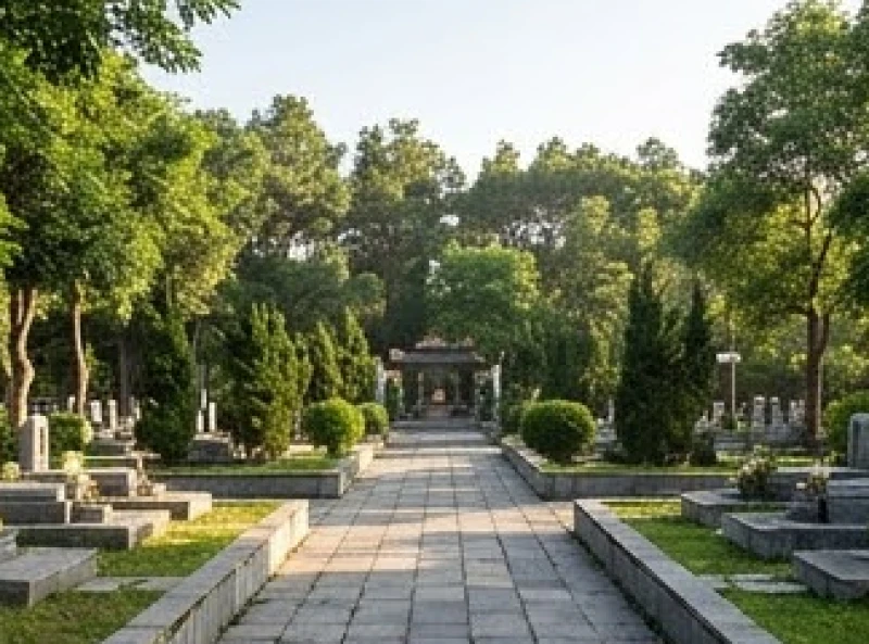 Không gian tĩnh lặng tại Nghĩa trang Hàng Dương thích hợp cho việc dâng hương và khấn viếng Cô Sáu vào ban ngày