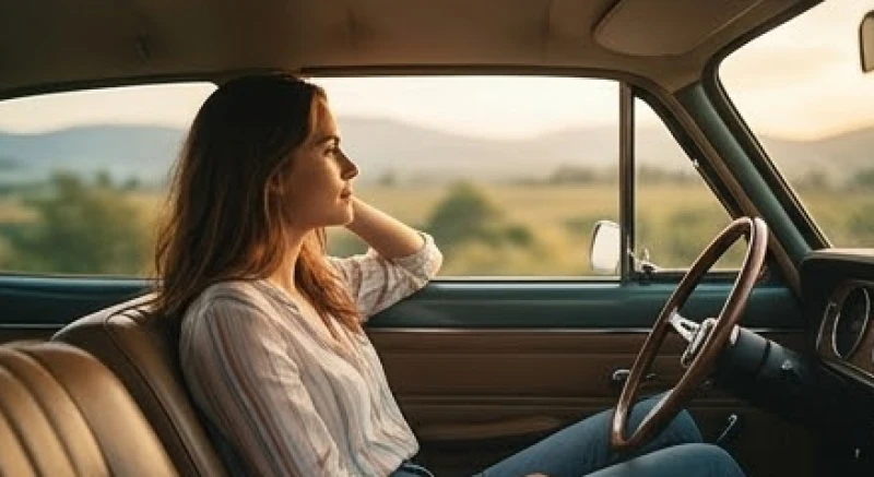 Mơ thấy đi chơi xa: Giải mã điềm báo và góc nhìn tâm lý 7 Người phụ nữ ngồi thảnh thơi ngắm cảnh qua cửa sổ ô tô trên chuyến đi xa