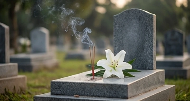 Ngôi mộ liệt sĩ chưa trọn danh tính được chăm chút cẩn thận với đóa hoa trắng và nén hương thơm ngát
