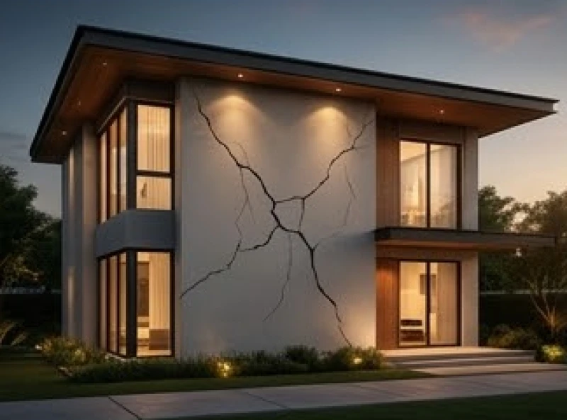 Bức tường của ngôi nhà đẹp xuất hiện vết nứt cảnh báo những rủi ro tài chính hoặc rạn nứt trong các mối quan hệ