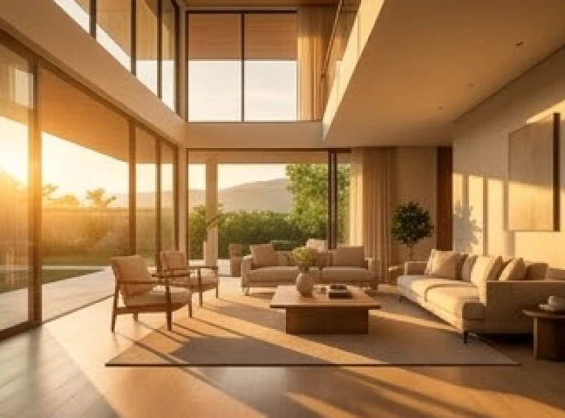 Căn nhà đẹp ngập tràn ánh nắng ấm áp phản ánh trạng thái năng lượng sung mãn khi mơ thấy ngôi nhà đẹp