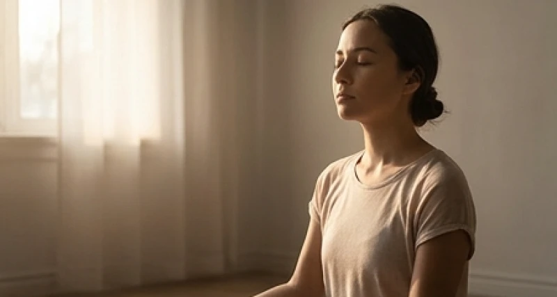 Mơ thấy đứt tay không chảy máu: Điềm báo và cách hóa giải 5 Một người nhắm mắt ngồi thiền định thư giãn trong không gian tĩnh lặng để xoa dịu những căng thẳng ngầm