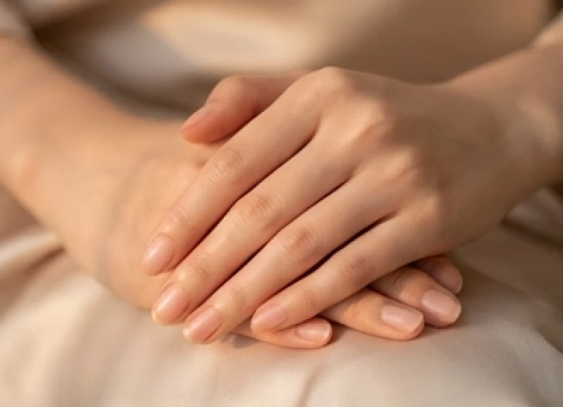 Tướng ngón tay thon: Tiêu chuẩn nhận biết & luận giải vận mệnh 5 Bàn tay có các ngón tròn trịa đan khít vào nhau không lộ kẽ hở đặt trên lớp lụa mềm