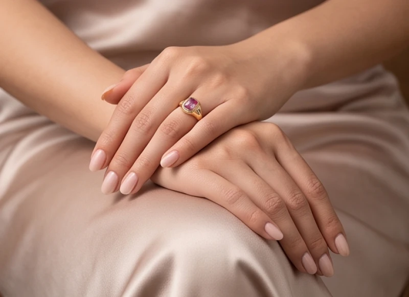 Bàn tay phụ nữ đeo nhẫn phong thủy ở tay trái hoặc phải tùy thuộc vào tình trạng hôn nhân để hút sinh khí