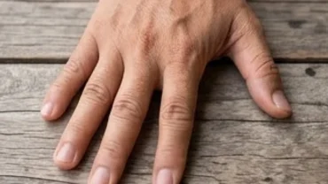 Bàn tay xòe thẳng cho thấy hiện tượng ngón út không chạm đốt ngón áp út một cách tự nhiên