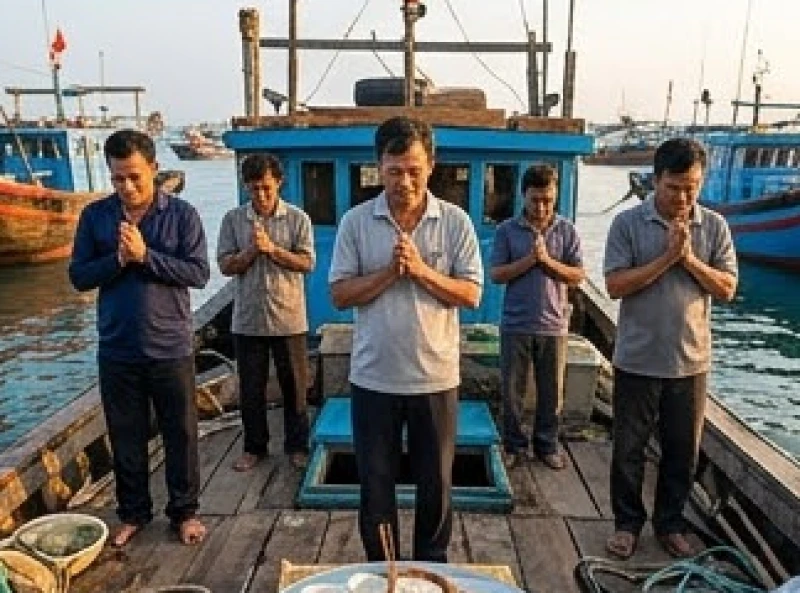 Văn khấn Bà Cậu tại ghe thuyền: Bài cúng chuẩn và vị trí dâng lễ 8 Các thành viên trên thuyền chắp tay đứng nghiêm trang giữ im lặng tuyệt đối khi chủ tàu bắt đầu đọc khấn