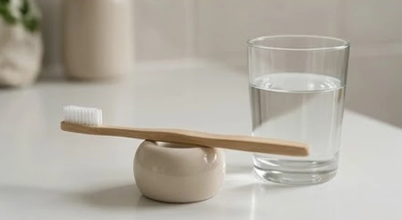 Mơ thấy nhổ răng sâu: Điềm báo thanh lọc vận xui và con số tài lộc 6 Bàn chải tre và ly nước tinh khiết đặt gọn gàng trên kệ phòng tắm hỗ trợ vệ sinh răng miệng