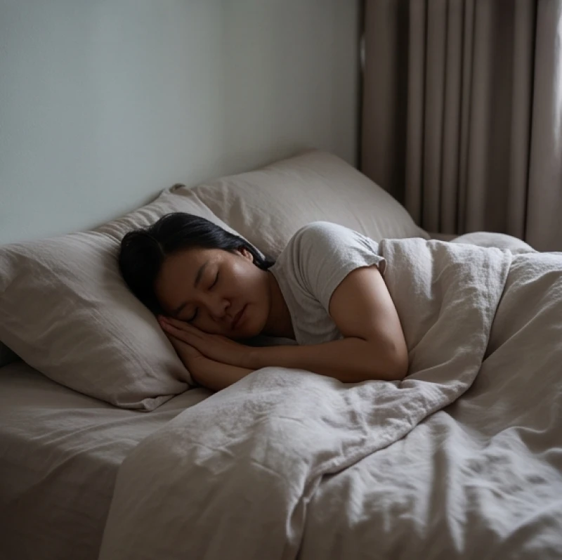 Người phụ nữ ngủ sâu giấc trên chiếc giường thoải mái và êm ái