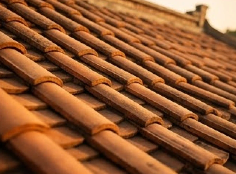 Biểu tượng mái ngói đất nung tượng trưng cho ngũ hành Ốc Thượng Thổ của nam mạng Đinh Hợi