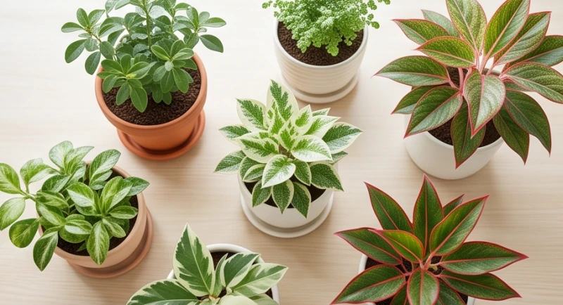 Bảng phân loại màu sắc lá cây và chậu đất nung dựa trên ngũ hành tương sinh hỗ trợ người tuổi Hợi thu hút vượng khí
