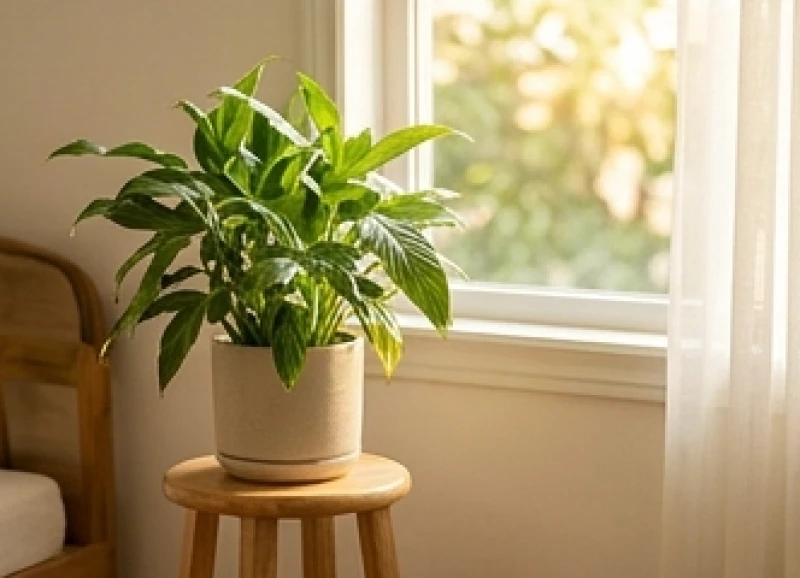 Chậu cây xanh tươi tốt tượng trưng cho hành Mộc hóa giải xung khắc Thủy Hỏa