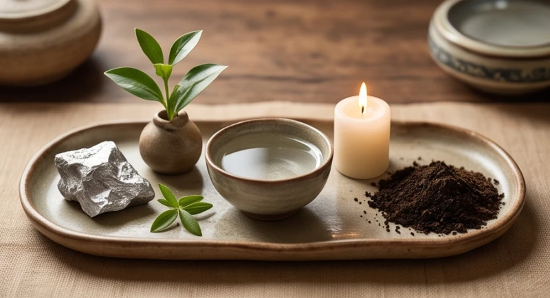 Tuổi Thân khắc tuổi nào: Giải mã chi tiết và cách hóa giải 3 Sa bàn gỗ nhỏ minh họa 5 yếu tố Kim Mộc Thủy Hỏa Thổ trong phong thủy ngũ hành