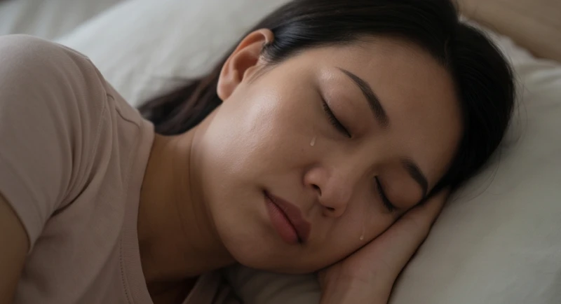 Mơ thấy đám ma người thân: Điềm báo theo vai vế & cách giải tỏa 3 Gương mặt người phụ nữ nhắm mắt ngủ nhưng khóe mắt vương giọt nước mắt, biểu hiện sự thanh lọc cảm xúc và giải tỏa uất ức