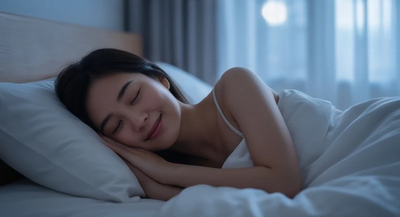 Mơ thấy trai đẹp: Điềm báo theo mối quan hệ và bộ số tài lộc 6 Một cô gái đang ngủ say sưa với nụ cười mãn nguyện, tiềm thức tái hiện lại hình ảnh của vị thần tượng mà cô luôn ngưỡng mộ