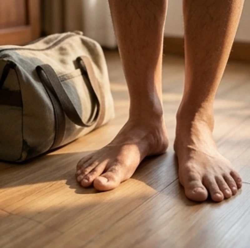 Ngứa và nhức trên cơ thể là điềm gì: Giải mã tâm linh và y khoa 2 Bàn chân trần bước nhẹ trên sàn gỗ thể hiện điềm báo di chuyển
