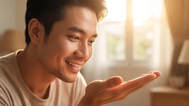 Người thanh niên xòe bàn tay dưới nắng và băn khoăn liệu ngứa tay phải là điềm gì trong phong thủy