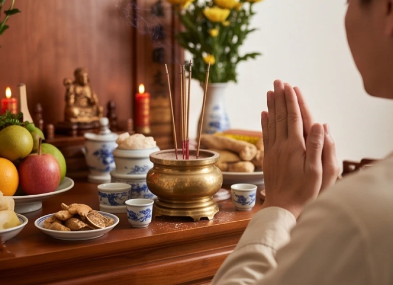 Lời tạ lễ sau khi cúng: Bài khấn chuẩn và trình tự hạ lễ 1 Gia chủ chắp tay vái cẩn cáo thần linh trước khi tiến hành đọc lời tạ lễ sau khi cúng để xin hạ cỗ