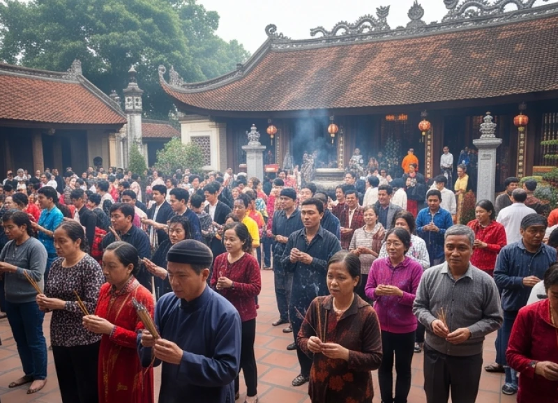 Văn khấn lễ hội Đền Bắc Lệ: Trọn bộ bài khấn và hướng dẫn đi hội 1 Dòng người tấp nập hành hương về đền Bắc Lệ Lạng Sơn trong những ngày chính hội đông đúc