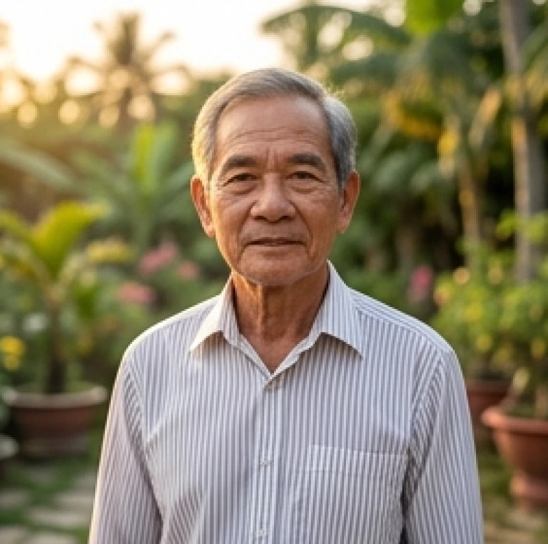 Văn khấn mượn tuổi làm nhà: Trình tự bài bản và mẫu giấy tờ 3 Người đàn ông lớn tuổi có khuôn mặt phúc hậu phù hợp để đứng ra mượn tuổi làm móng nhà