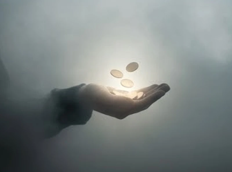 Mơ thấy người đàn ông lạ: Điềm báo tâm linh và góc nhìn tâm lý 7 Bàn tay của người đàn ông lạ trao những đồng tiền sáng bóng trong không gian sương khói mờ ảo