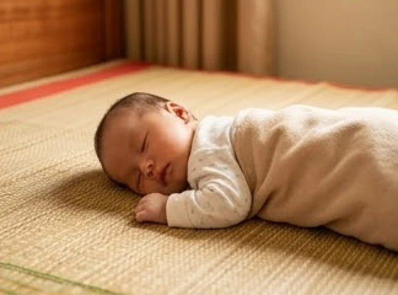 Văn khấn xin phép Thổ Công cho trẻ về nhà: Trình tự và bài cúng 2 Em bé sơ sinh được đặt nằm yên tĩnh và ấm áp trên chiếc chiếu mới trải sẵn trong phòng ngủ