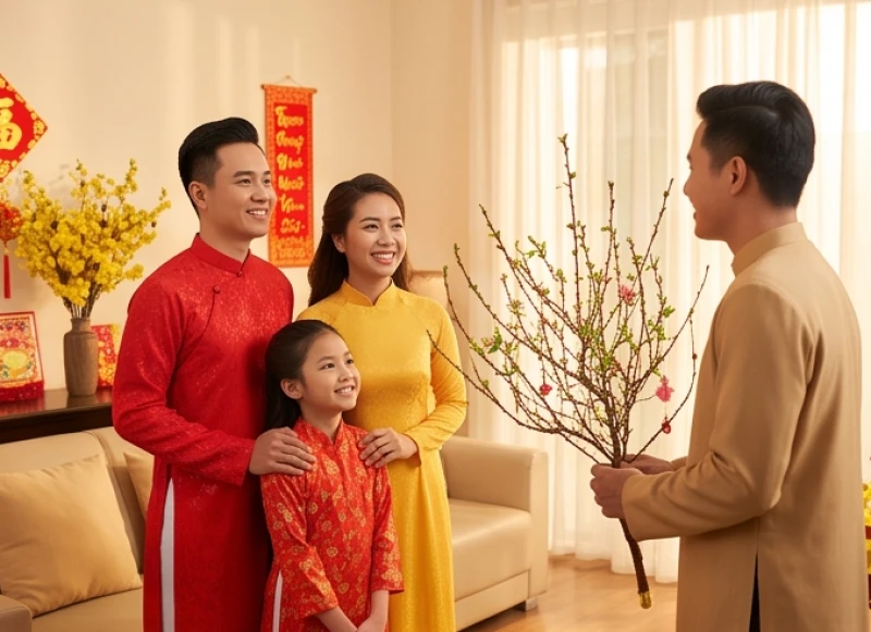 Gia chủ tuổi Hợi chọn người xông đất năm 2027: trọn bộ 5 nạp âm 3 Gia đình trẻ đón khách xông nhà mang mệnh Hỏa giúp sưởi ấm không gian sống ngày Tết.