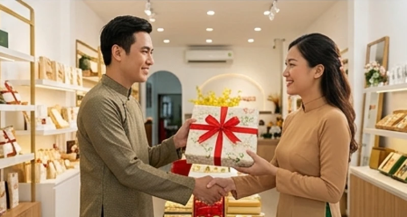 Người khách hàng đầu tiên xởi lởi bước vào cửa hàng để mang lại sinh khí kinh doanh