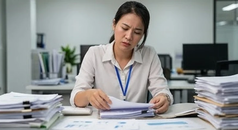 Mơ thấy dọn dẹp nhà cửa: Điềm báo tâm linh và góc nhìn tâm lý 5 Hình bóng người nhân viên đang mệt mỏi dọn dẹp bàn làm việc bừa bộn của đồng nghiệp