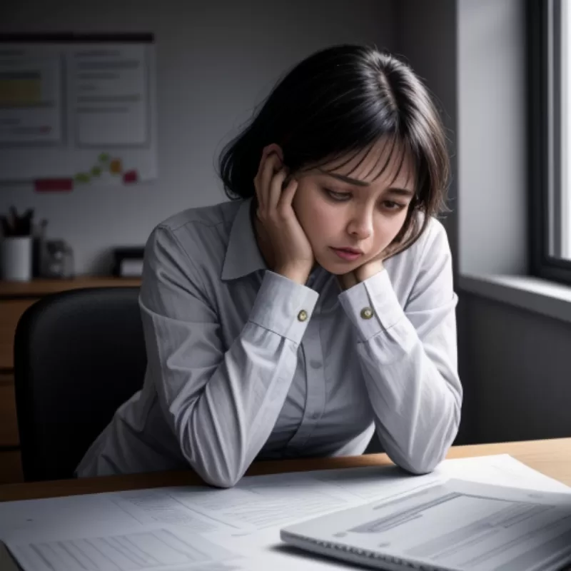Người phụ nữ căng thẳng vì áp lực công việc