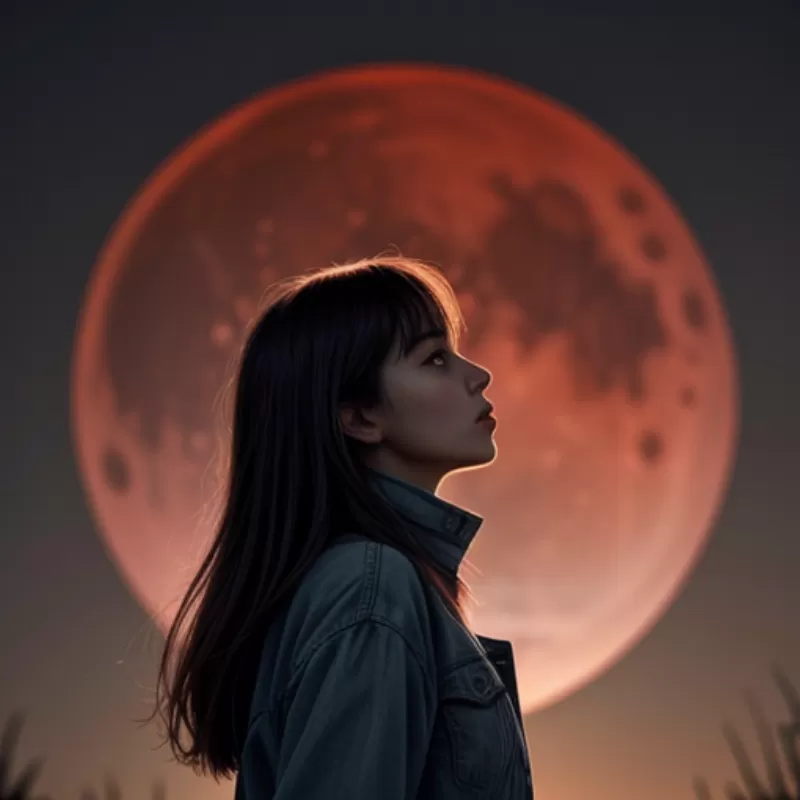 Người phụ nữ đang ngắm trăng máu