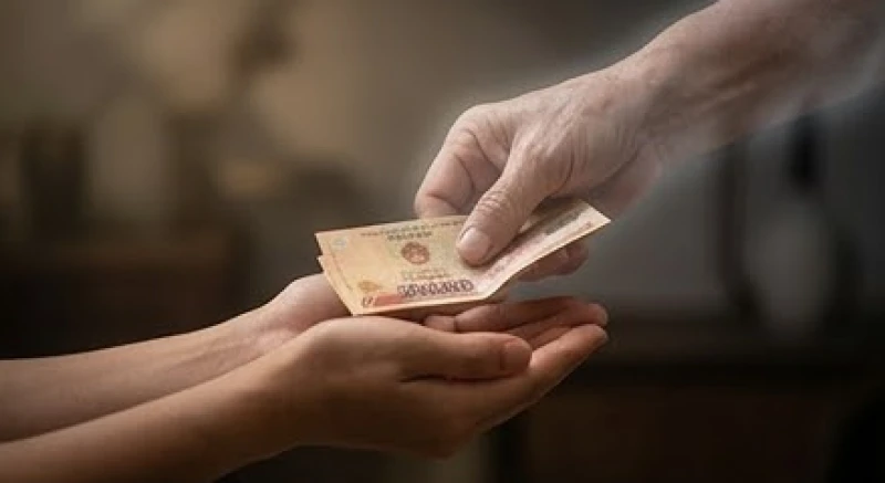 Bàn tay nắm chặt những tờ tiền mang ẩn ý về sự dịch chuyển tài lộc trong giấc mơ
