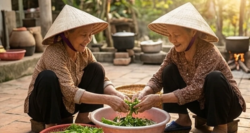 Mơ thấy giết mổ gia cầm: Điềm báo hung cát & bộ số may mắn 6 Hai người phụ nữ nông thôn đang cùng nhau chuẩn bị mâm cỗ, thể hiện điềm báo có quý nhân giúp đỡ trong công việc