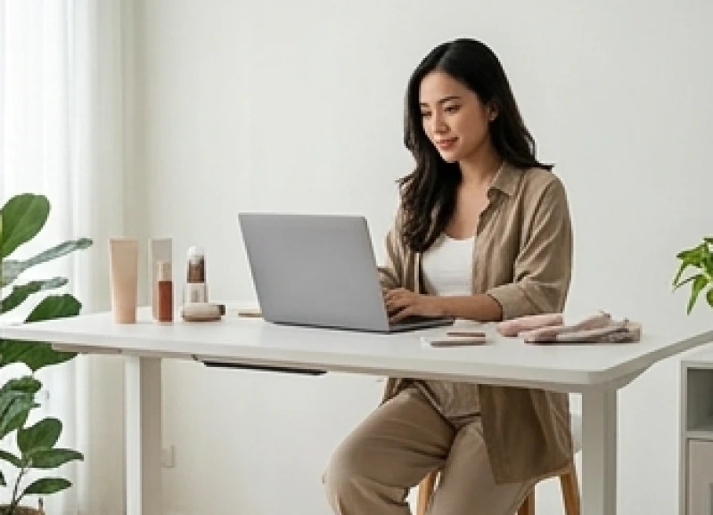 Một người trẻ điều hành mô hình kinh doanh trực tuyến linh hoạt với công nghệ số
