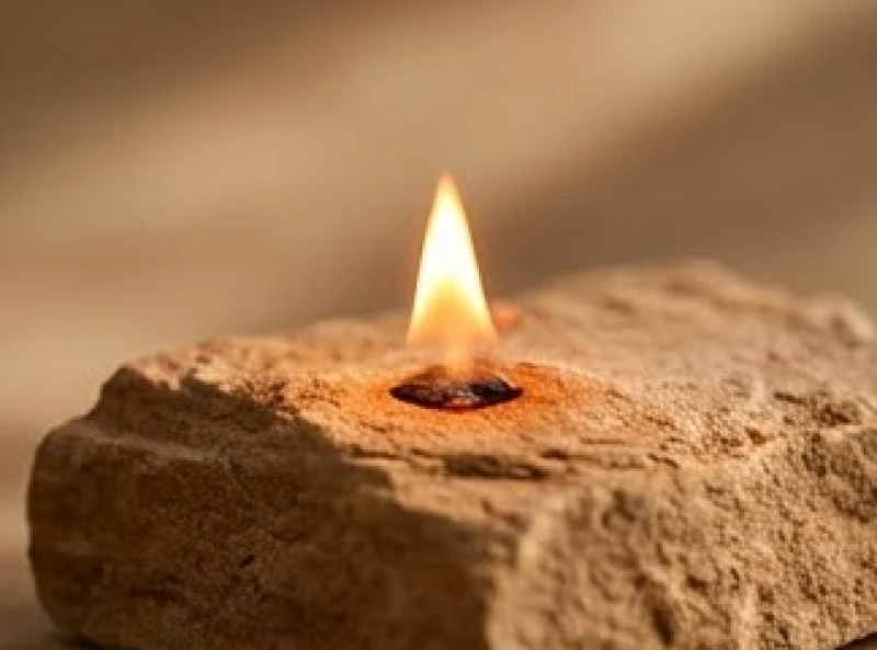 Ngọn lửa nhỏ cháy rực rỡ trên một đỉnh núi đá sa thạch biểu tượng cho Sơn Đầu Hỏa