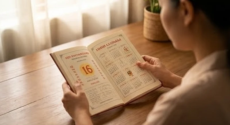 Người đối chiếu lịch vạn niên để xác định sao chiếu mệnh và hạn tuổi Tuất năm 2026