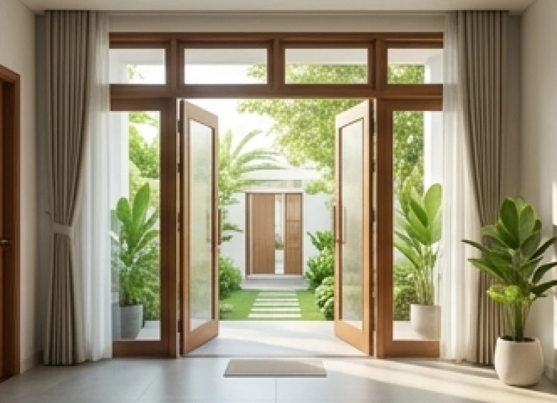 Tuổi Mùi hợp hướng nào: tra cứu cát hung và tránh phạm kỵ 4 Không gian sảnh đệm thông thoáng đón gió tự nhiên vào nhà từ hướng Đông Nam