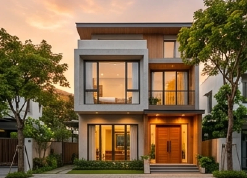 Tuổi Sửu hợp hướng nào: Bảng tra cứu và cách hóa giải phạm kỵ 5 Mặt tiền ngôi nhà khang trang thiết kế hiện đại có cửa chính quay về hướng Tây giúp thu hút sinh khí