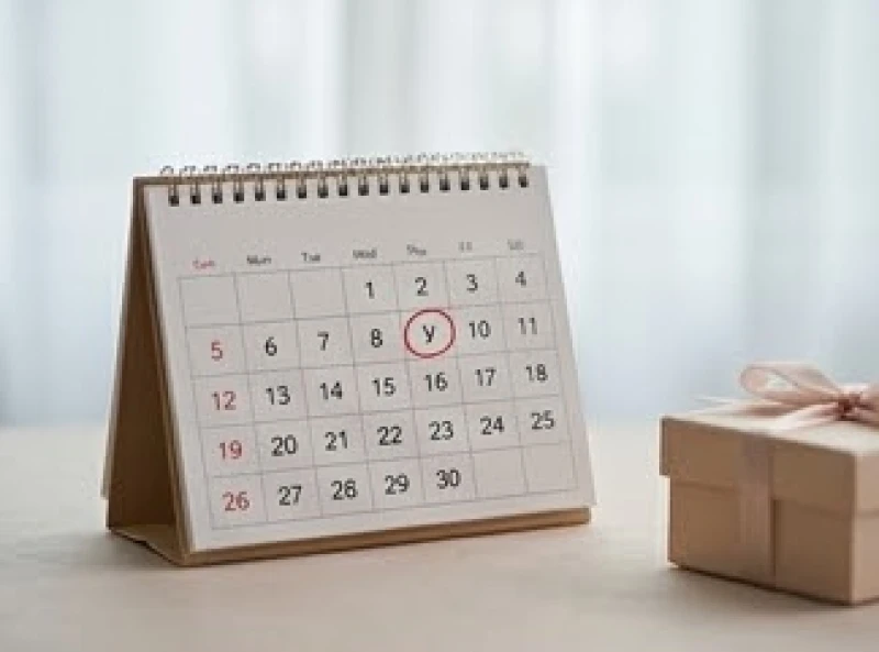 Giải mã giấc mơ thấy tặng quà cho người khác: Điềm báo và số may mắn 3 Cuốn lịch để bàn được khoanh đỏ ngày quan trọng cạnh một hộp quà nhỏ nhắn gợi nhắc sự kiện kỷ niệm