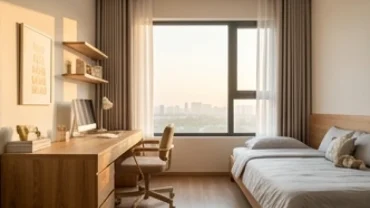 Không gian phòng học và giường ngủ được thiết kế chuẩn phong thủy giải đáp tuổi nhâm thìn 2012 hợp hướng nào