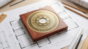 La bàn phong thủy trên bản vẽ mặt bằng giúp gia chủ giải đáp chính xác nhâm tuất 1982 hợp hướng nào