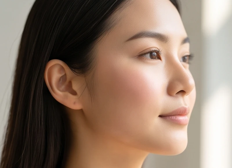Đường nét mềm mại của dáng gò má nẩy thịt với lớp cơ bao bọc phần xương