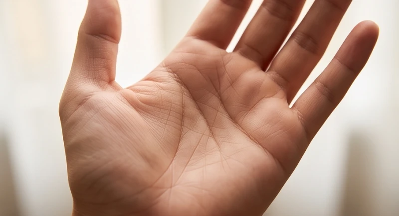 Đường tình duyên có đảo: Ý nghĩa từng vị trí và cách hóa giải 2 Cận cảnh lòng bàn tay chỉ rõ vị trí đường tâm đạo và hình dáng của vân đảo hình bầu dục