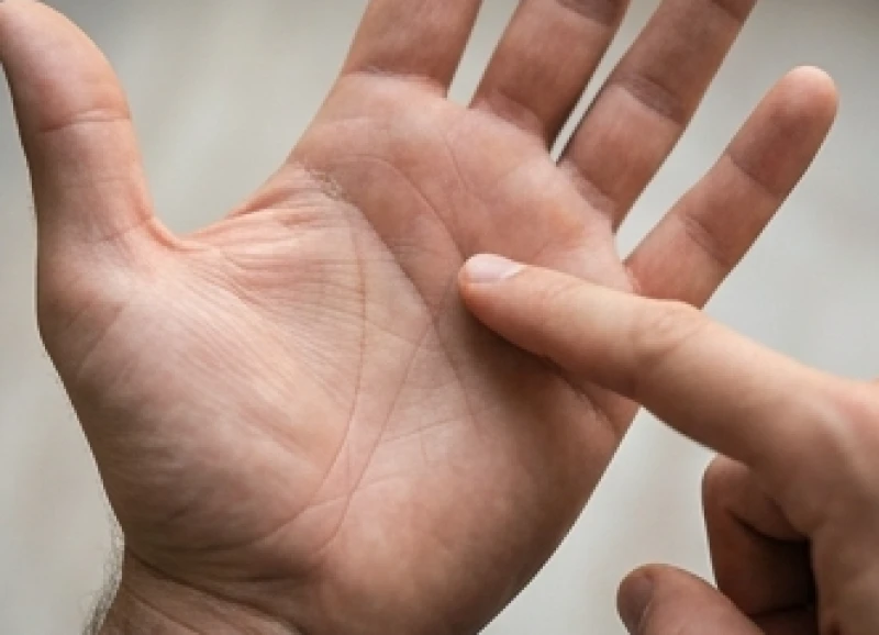 Vị trí đường tâm đạo chạy ngang phía trên lòng bàn tay nam giới
