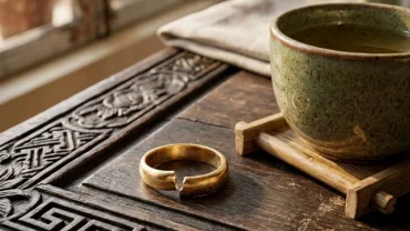 Cận cảnh chiếc nhẫn vàng đứt gãy làm đôi giúp giải đáp thắc mắc nhẫn gãy điềm gì theo phong thủy