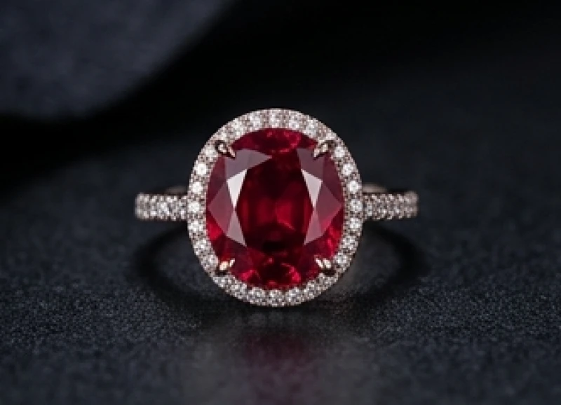 Chiếc nhẫn đính viên đá ruby đỏ huyết bồ câu rực rỡ tượng trưng cho quyền uy